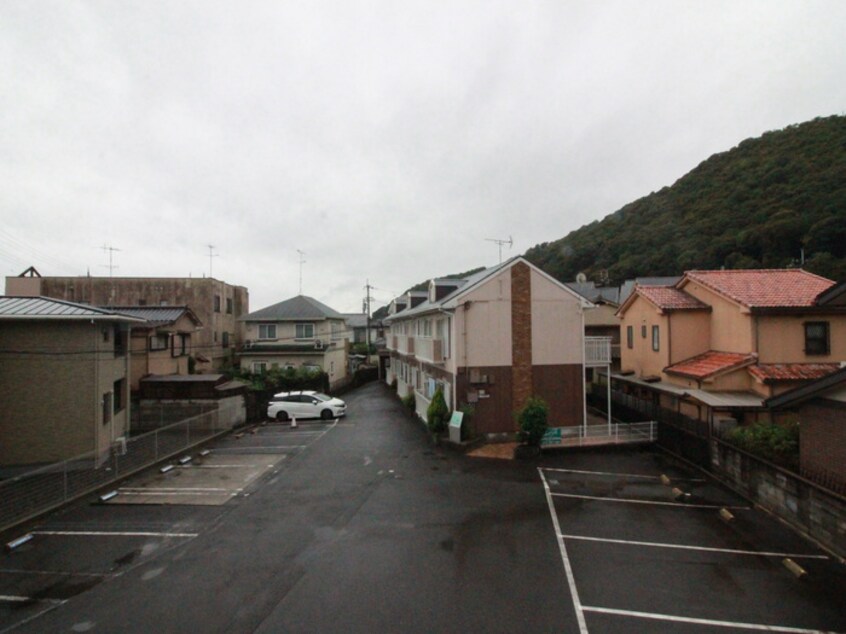 室内からの展望 嵐山ショコラ