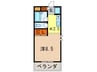 コ－トアザレア 1Kの間取り