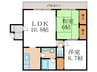 サングレール長岡京 2LDKの間取り