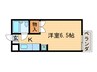 パティオオカモト 1Kの間取り