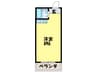 コスモピア 1Rの間取り