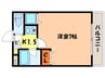 シャト－ボヌゥ－ル郡家本町 1Kの間取り