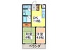 エルフォンテ宝塚 2DKの間取り