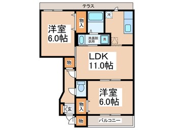 間取図 コ－ポシャルマン　Ｅ