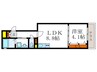VILLA桂 1LDKの間取り