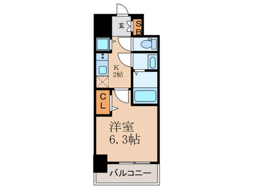 間取図 ﾌﾟﾚｻﾝｽ大阪ｹﾞｰﾄｼﾃｨ(1203)