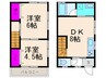 清水タウンハウスE棟 2DKの間取り