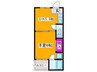 ビレッジハウス伏屋5号棟 1DKの間取り