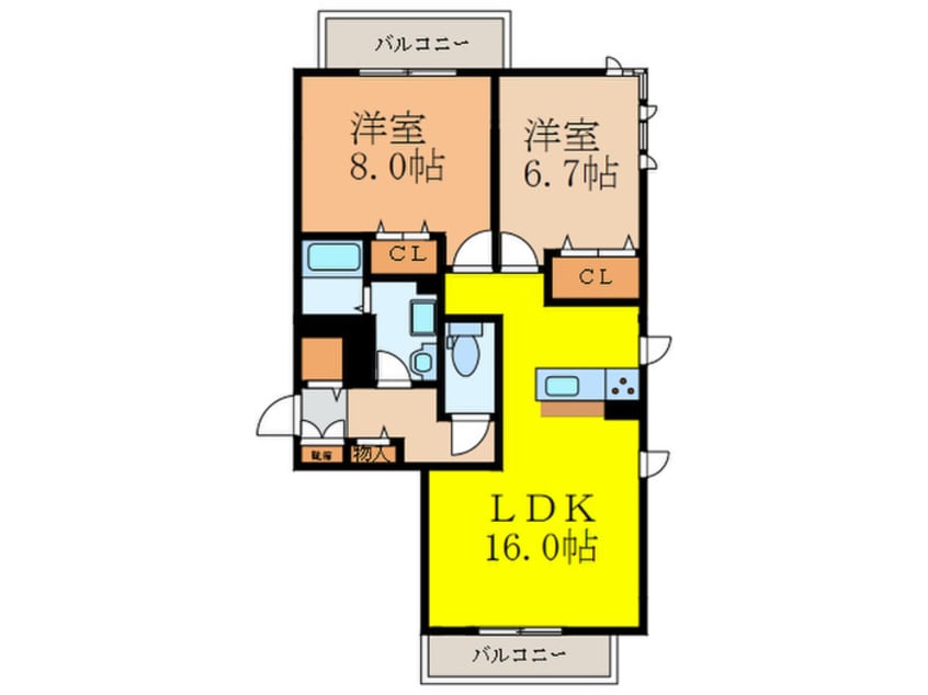 間取図 ベルデ中河原