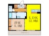ベルデ中河原 1LDKの間取り