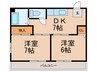 マンション大克 2DKの間取り