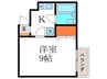 セントラルコ－ポ竹 1Kの間取り