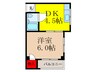 シティーハイツ 1DKの間取り