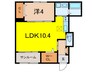 アルバ西岡本 1LDKの間取り