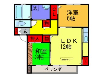 間取図 プランド－ル若江Ａ棟