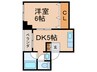 リアライズ長居 1DKの間取り