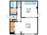 天神朝陽マンション 1DKの間取り