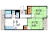 中原マンション 2DKの間取り