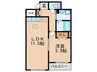 フルー リール 1LDKの間取り