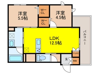 間取図 仮)茨木市上穂積2丁目ﾍｰﾍﾞﾙﾒｿﾞﾝ