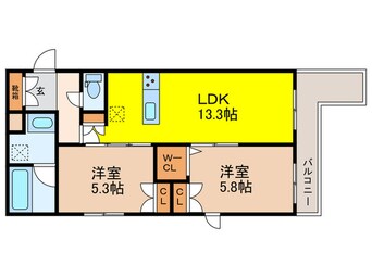間取図 仮)茨木市上穂積2丁目ﾍｰﾍﾞﾙﾒｿﾞﾝ