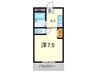 ハイム甲風園 1Kの間取り