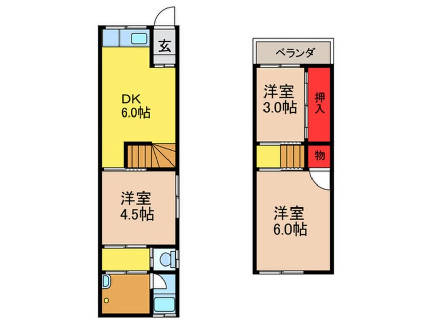 間取図 伊加賀寿町１４－１４貸家