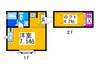 ラビアンローズ 1Rの間取り