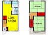 東大阪市喜里川町9－21貸家 2LDKの間取り