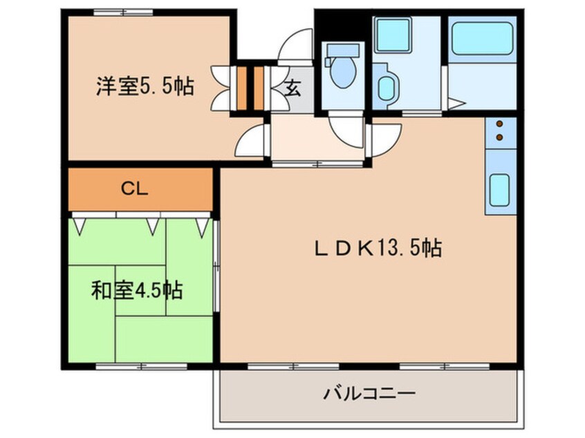 間取図 ﾌﾛｰﾚﾝｽ石橋