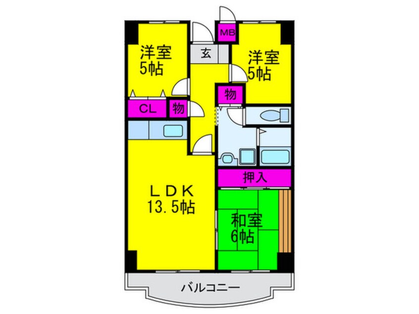 間取図 プレスト・コ－ト壱番館