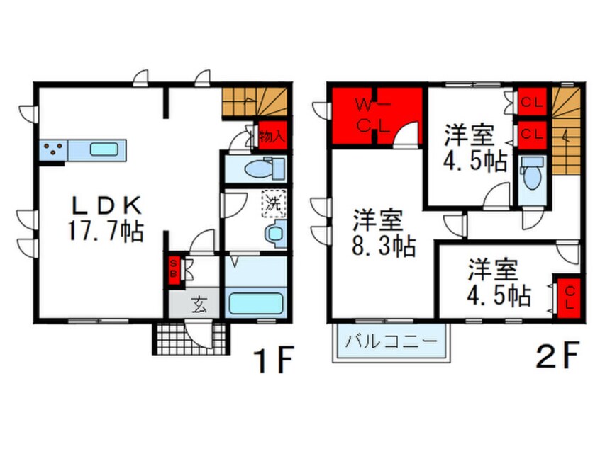 間取図 クレールファミーユ神楽