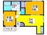 ロージュマンＫ 2DKの間取り