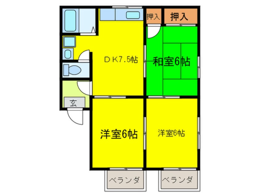 間取図 藤原ハイツⅡ棟