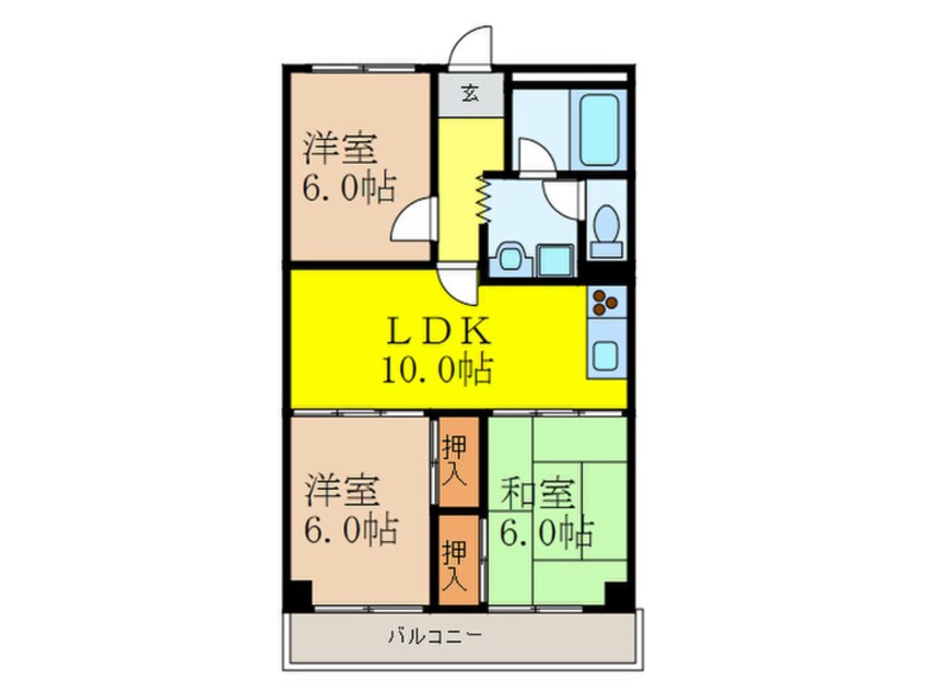 間取図 ﾌｪﾙﾃｨ中西Ⅰ