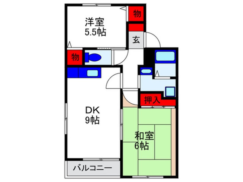 間取図 サンベ－ル春日
