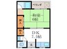 森嶋荘 1DKの間取り