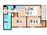 ラモーナ東山町Ⅰ 2LDKの間取り