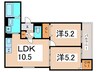 ラモーナ東山町Ⅱ 2LDKの間取り
