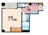 エターナル高辻 1Kの間取り