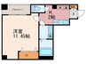 エターナル高辻 1Kの間取り
