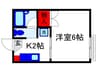 宮山ハイツ 1Kの間取り
