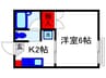 宮山ハイツ 1Kの間取り
