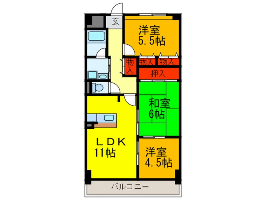 間取図 タウンコ－ト咲佳映