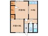 北王子荘２号館 2Kの間取り