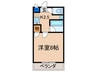 サンフェニックス 1Kの間取り
