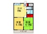 金森マンション 2DKの間取り