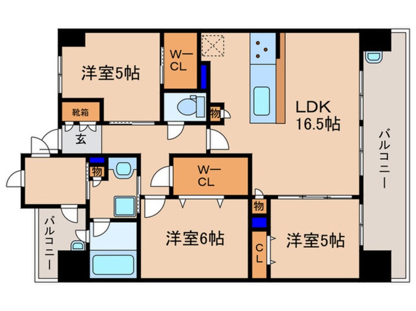 間取図 ｴｽﾃﾑｺｰﾄ大津におの浜（1201）