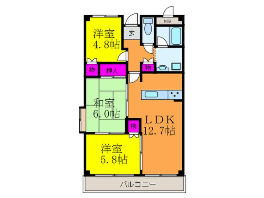 間取図 オ－クヴィラ村上Ⅲ