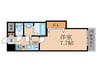 ラグゼ山科 1Kの間取り